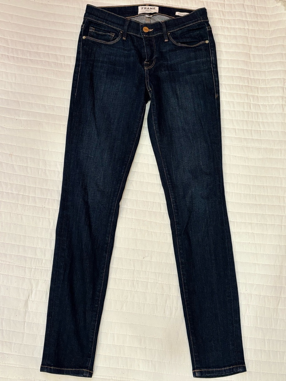 FRAME Denim Le Skinny de Jeanne Skinny Jeans Mid Rise Women's 26 Dark Wash